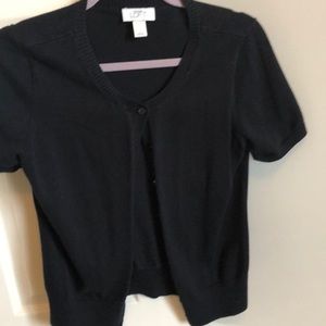 Loft large black short sleeve cardigan